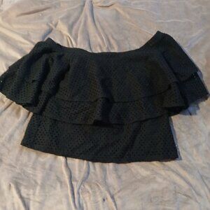 Banana Republic Women's Off The Shoulder Layered Ruffle Eyelet Top SZ SP
